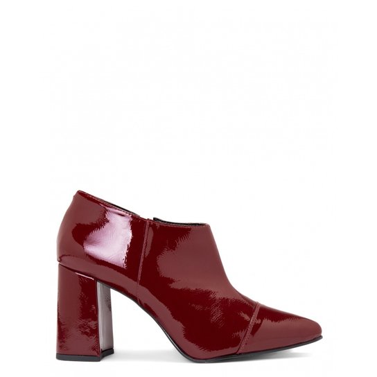 Ankle Amaro Boot Verniz Feminino - Bordô