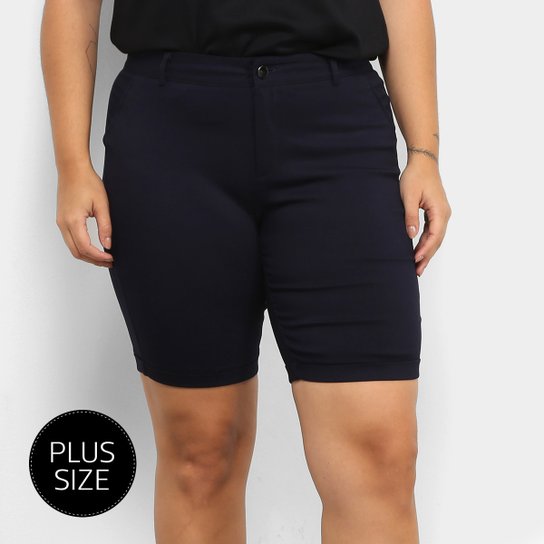 Bermuda City Lady Plus Size Feminina - Azul