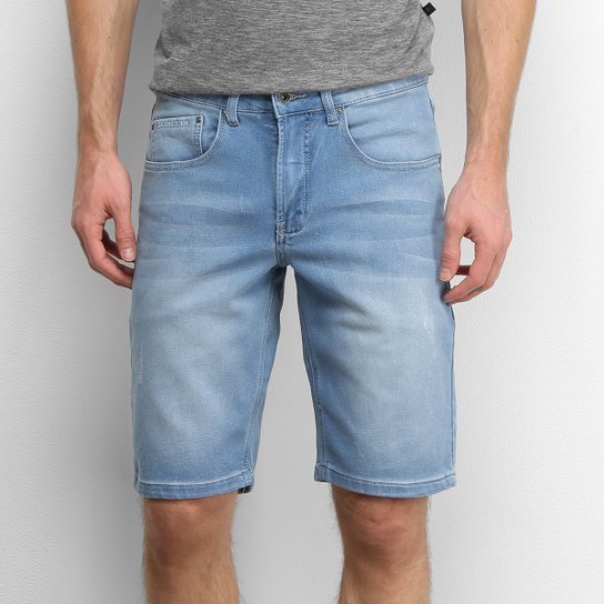 Bermuda Jeans Gajang Delavê Estonada Masculina - Azul