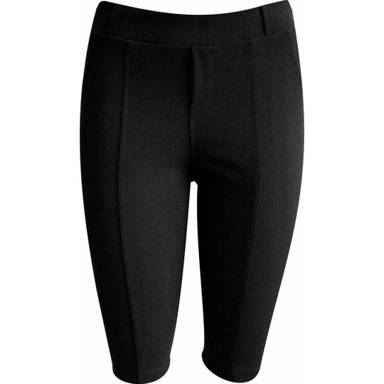 Bermuda Pau a Pique crepe - Preto