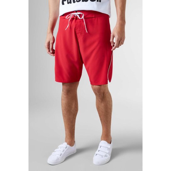Bermuda Reserva De Praia Tecno Stretch Lisa Masculina - Vermelho