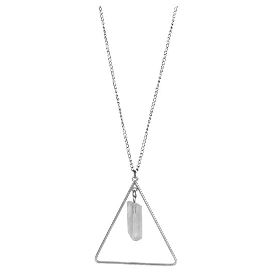 Bijoux Cantão Triângulo Pedra - Prata