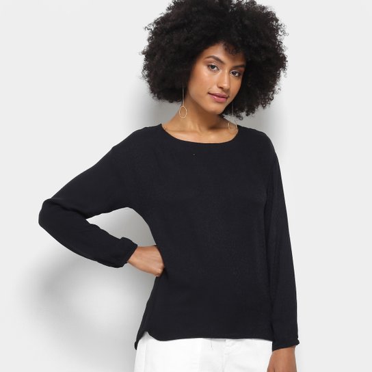 Blusa Aishity Estampada Feminina - Preto