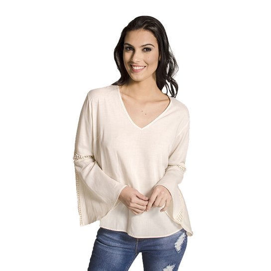 Blusa Bata Handbook - Bege
