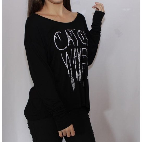 Blusa Catch Waves Hurley. - Preto
