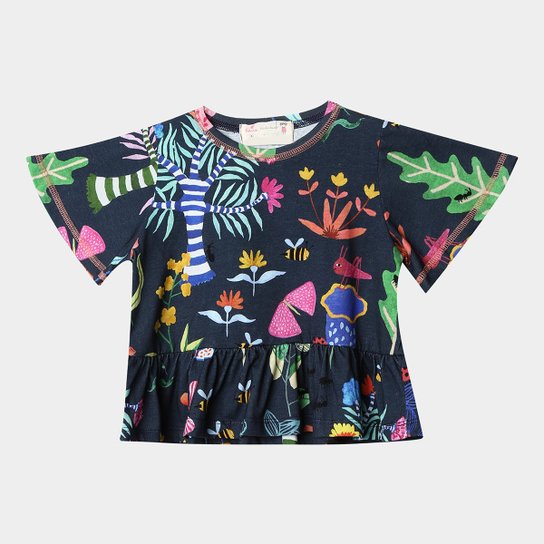 Blusa Fábula Malha Zumbido Feminina - Azul