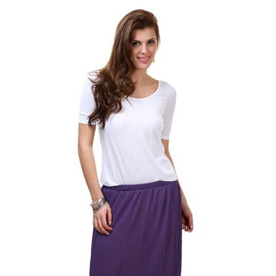 Blusa Fernanda Almeida de Malha Feminino - Branco