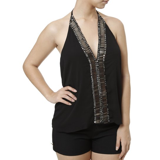 Blusa Frente única Feminina Autentique - Preto