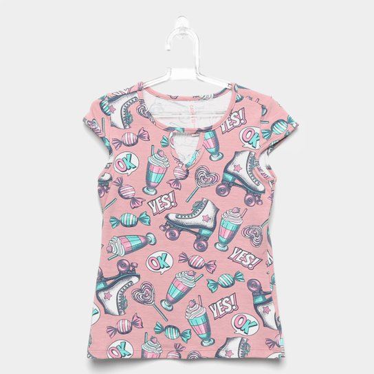 Blusa Infantil Cativa Feminina - Rosa