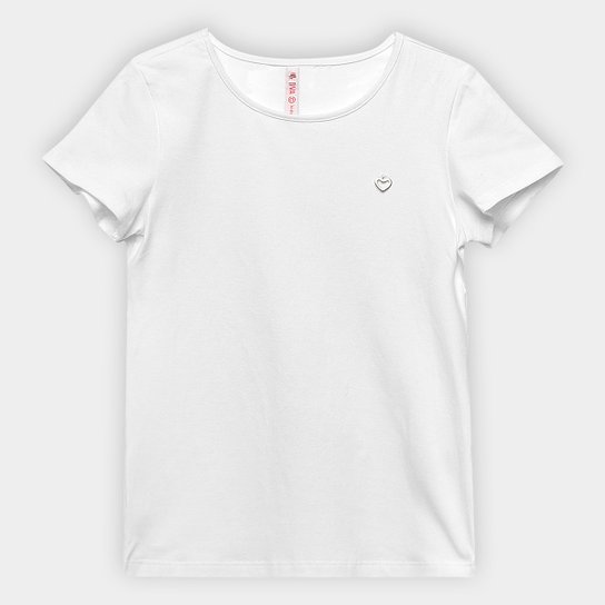 Blusa Infantil Cativa Lisa Feminina - Branco