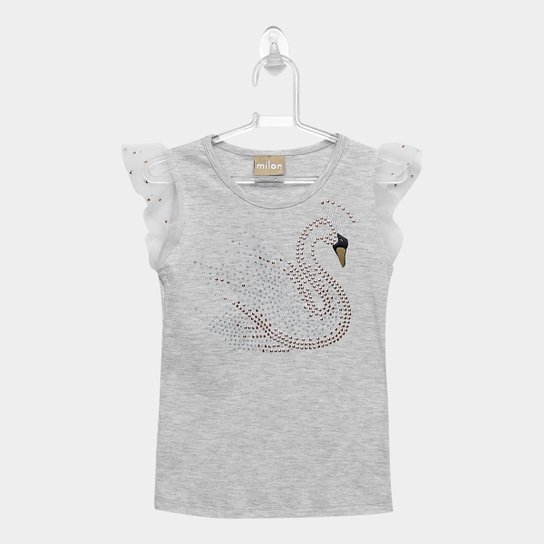 Blusa Infantil Milon Cisne Tule Feminina - Mescla