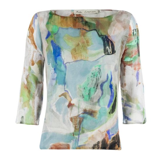 Blusa Kika Simonsen Decote Canoa Feminina - Branco
