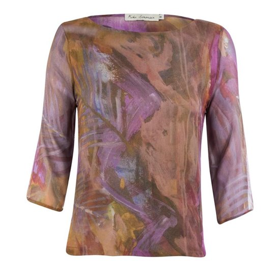Blusa Kika Simonsen Decote Canoa Feminina - Roxo