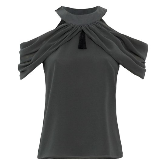 Blusa Kika Simonsen Pingente Feminina - Cinza