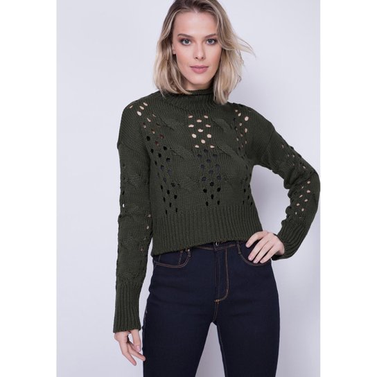 Blusa Tricot Comfort Lança Perfume Feminina - Verde