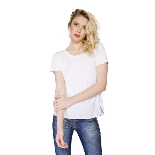 BLUSA T- SHIRT BÁSICA LUCIDEZ - Branco