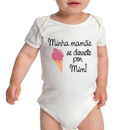 Body Criativa Urbana Bebe Frases Engraçadas Mamãe Se Derrete - Branco