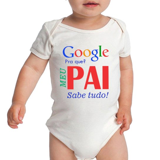 Body Criativa Urbana Bebê Frases Engraçadas Papai Pai - Branco