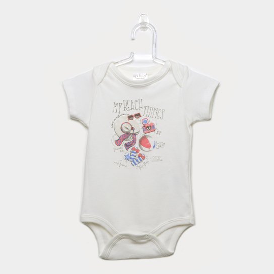 Body Infantil Up Baby Estampado - Bege