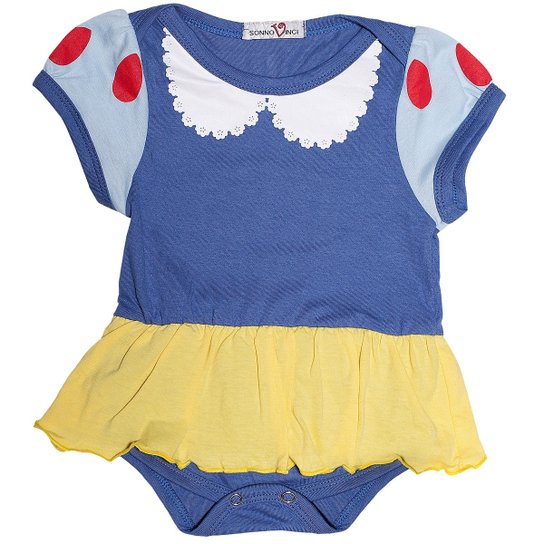Body Princesa Branca de Neve - Azul+amarelo