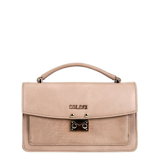 Bolsa Colcci Flap Lizard Feminina - Nude