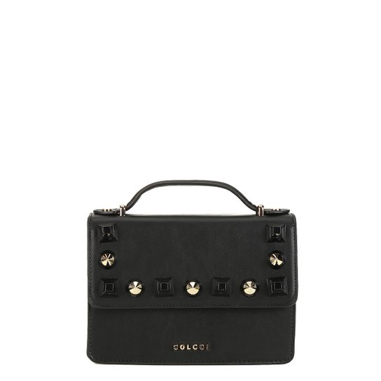 Bolsa Colcci Flap Pequena Tachas Feminina - Preto