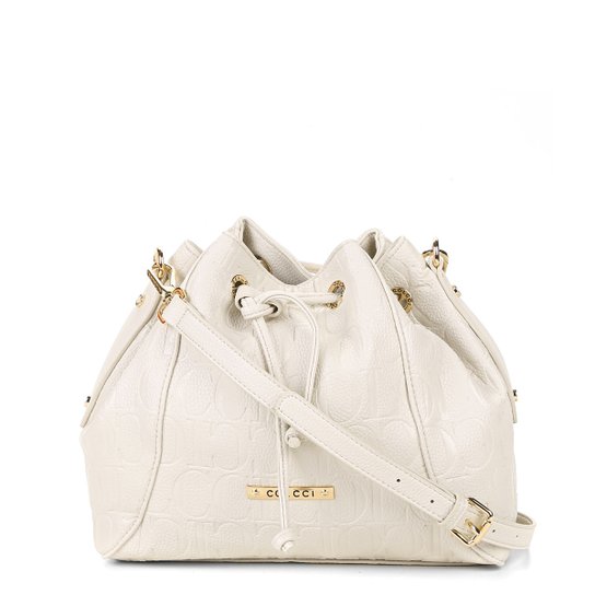 Bolsa Colcci Saco Feminina Monograma Placa Feminina - Off White