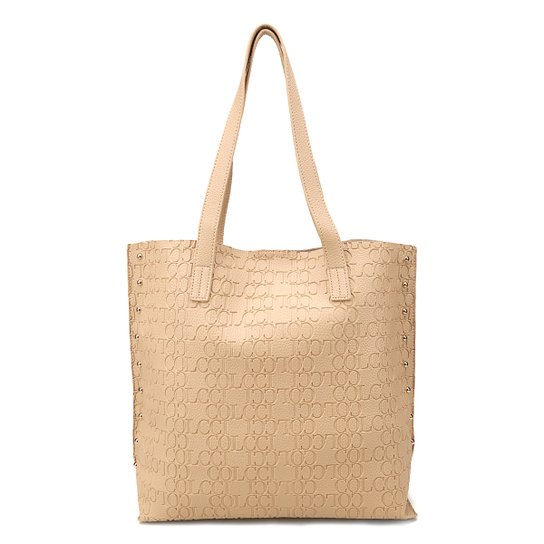 Bolsa Colcci Shopper Croco Tachas Feminina - Nude