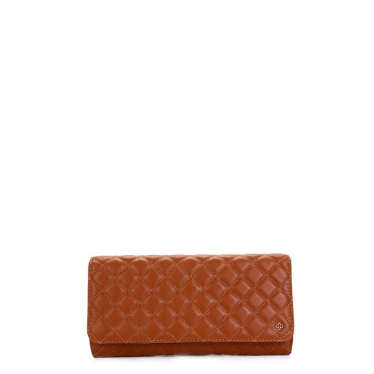 Bolsa Couro Capodarte Clutch Vitelo Matelassê Feminina - Caramelo