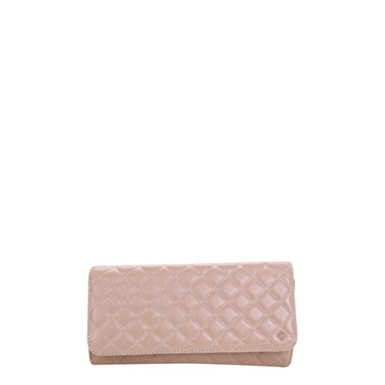 Bolsa Couro Capodarte Clutch Vitelo Matelassê Feminina - Areia