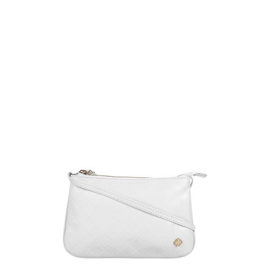 Bolsa Couro Capodarte Mini Bag Monograma Feminina - Branco
