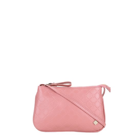 Bolsa Couro Capodarte Mini Bag Monograma Feminina - Rosa Escuro