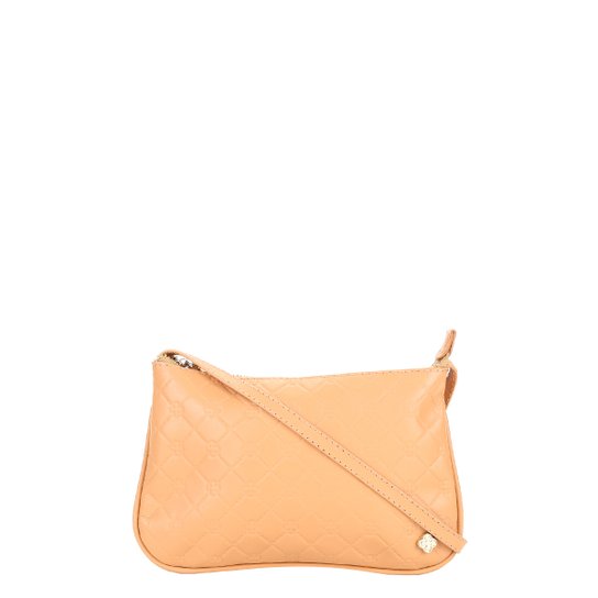 Bolsa Couro Capodarte Mini Bag Monograma Feminina - Areia