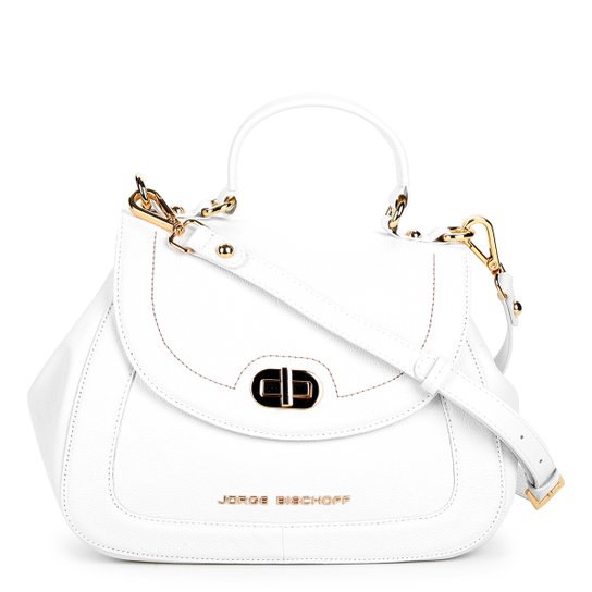 Bolsa Couro Jorge Bischoff Handbag Alça Transversal Feminina - Branco