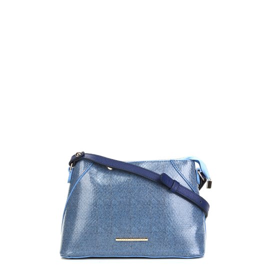 Bolsa Couro Jorge Bischoff Mini Bag Jeans Verniz Feminina - Azul