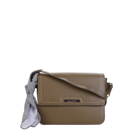 Bolsa Couro Jorge Bischoff Transversal Estruturada Feminina - Verde Militar