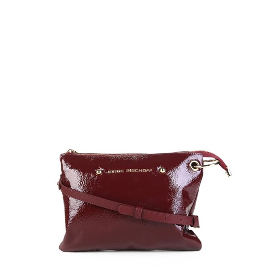 Bolsa Couro Jorge Bischoff Transversal Feminina - Vinho