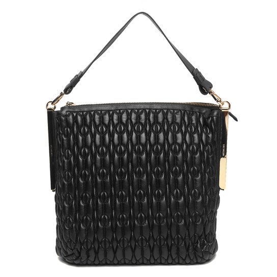 Bolsa Couro Luz da Lua Tote Matelassê Feminina - Preto