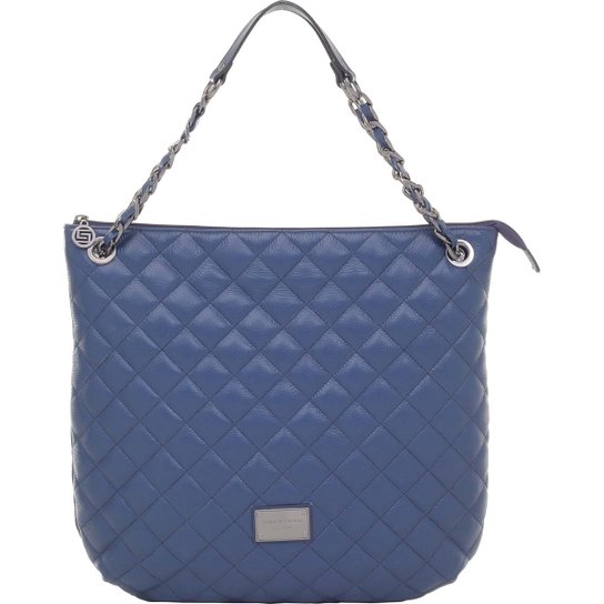 Bolsa Couro Tiracolo Correntes - Azul