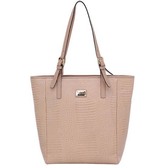 Bolsa Couro Tiracolo Lagarto - Bege