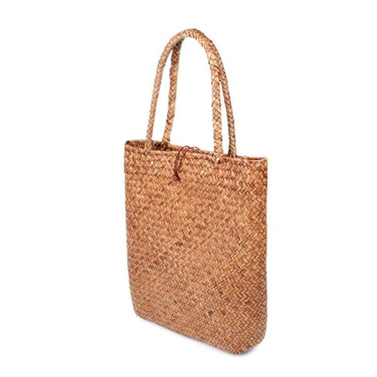 Bolsa de Praia em Palha Maleável - Marrom