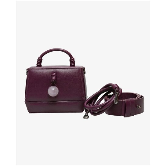 Bolsa e Pochete de Couro Pureza Soleah - Roxo