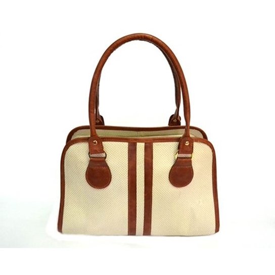 Bolsa Havana Prata Couro - Bege