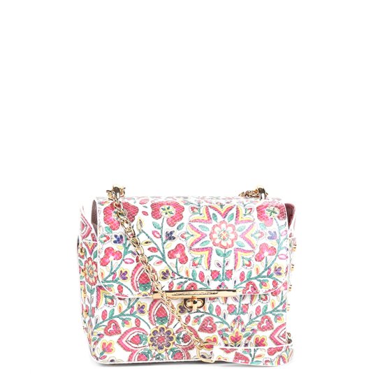 Bolsa Jorge Bischoff Baú Marroquino Multi Feminina - Branco+Rosa