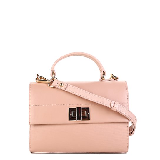 Bolsa Jorge Bischoff Safiano Transversal - Rosa