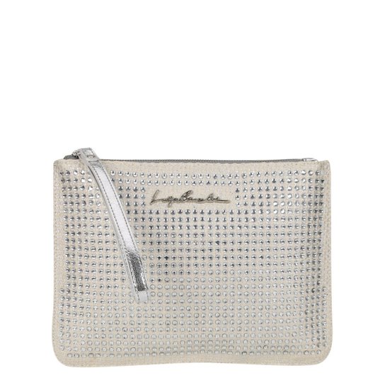 Bolsa Luiza Barcelos Clutch Pedras Feminina - Prata