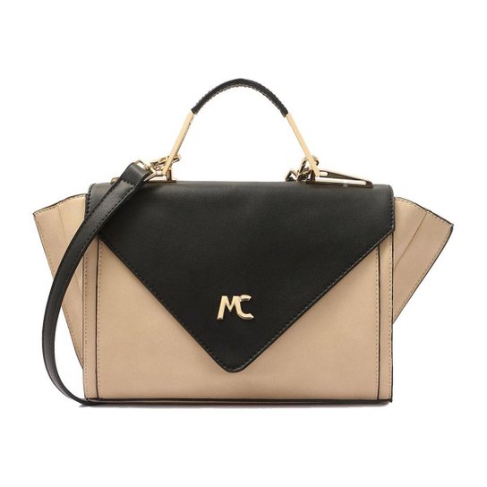BOLSA MACADAMIA BICOLOR TIRACOLO COM ALÇA TRANSVERSAL - Off White