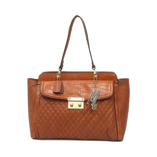 BOLSA MACADAMIA GRANDE ESTRUTURADA - Caramelo