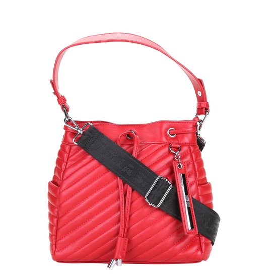 Bolsa Saco Santa Lolla Matelassê Feminina - Vermelho
