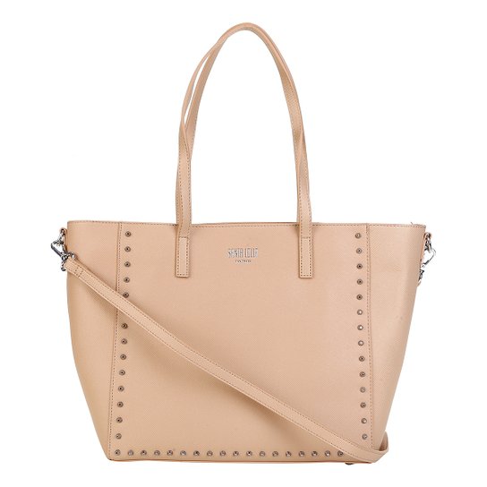 Bolsa Santa Lolla Shopper Risco Tachas Feminina - Nude